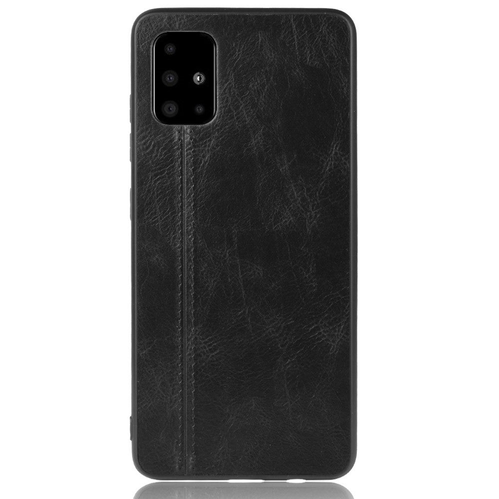 PU Leather Coated PC + TPU Hybrid Protective Cover for Samsung Galaxy M51 - Black