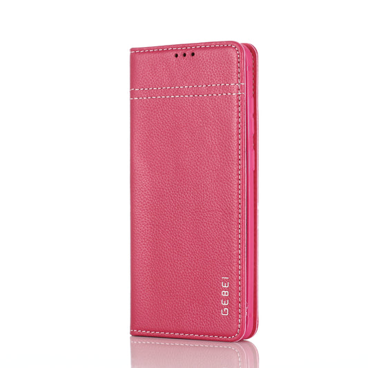GEBEI Genuine Leather Unique Shell for Samsung Galaxy S20 4G/S20 5G - Rose