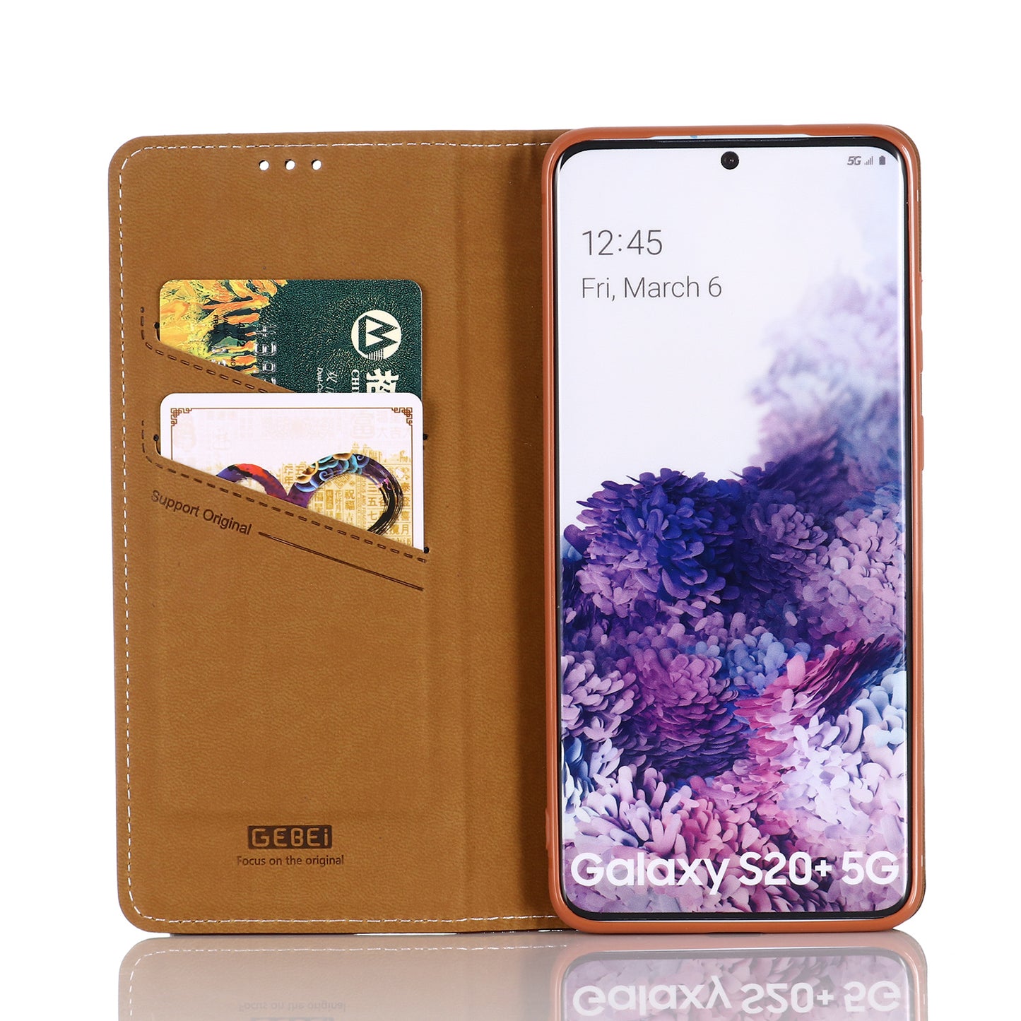 GEBEI Genuine Leather Cool Shell for Samsung Galaxy S20 Plus - Brown