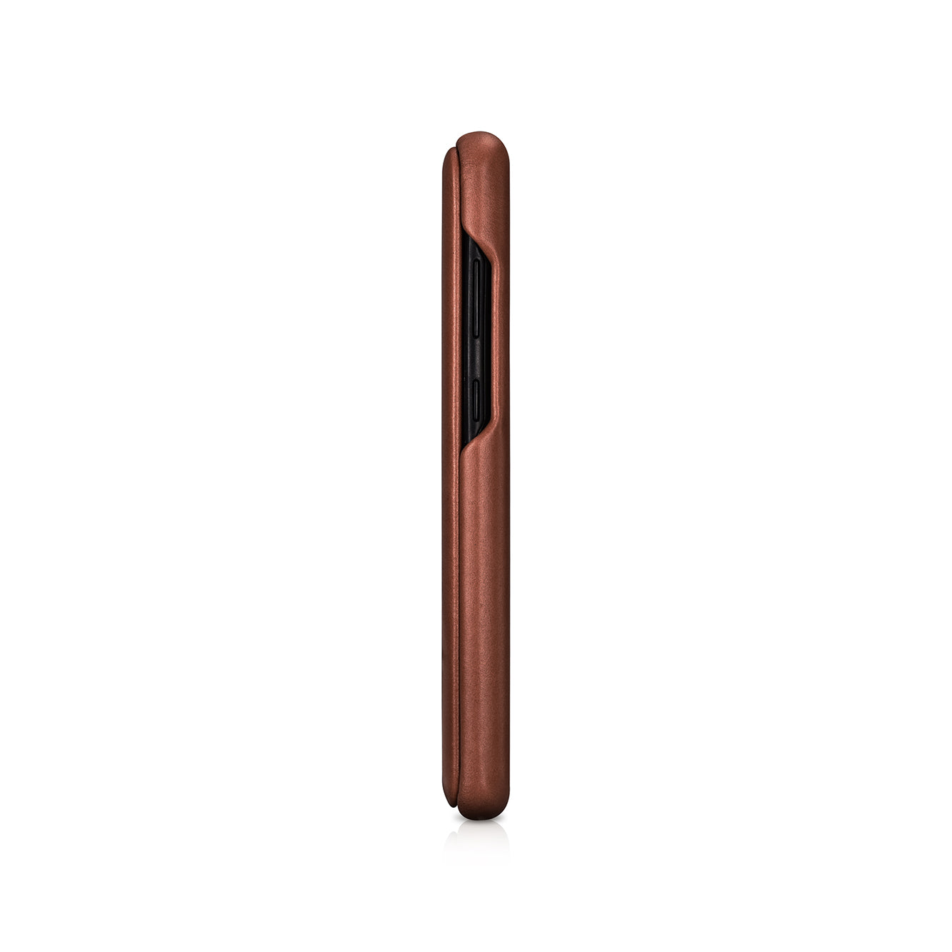 ICARER Curved Edge Genuine Leather Mobile Phone Shell for Samsung Galaxy S20 4G/S20 5G - Brown