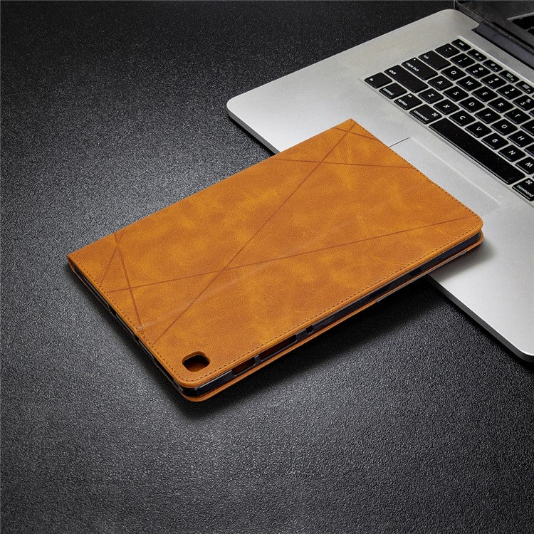 Geometric Pattern Stand Leather Smart Case for Samsung Galaxy Tab S6 Lite P610 / P615 / S6 Lite (2022) - Yellow