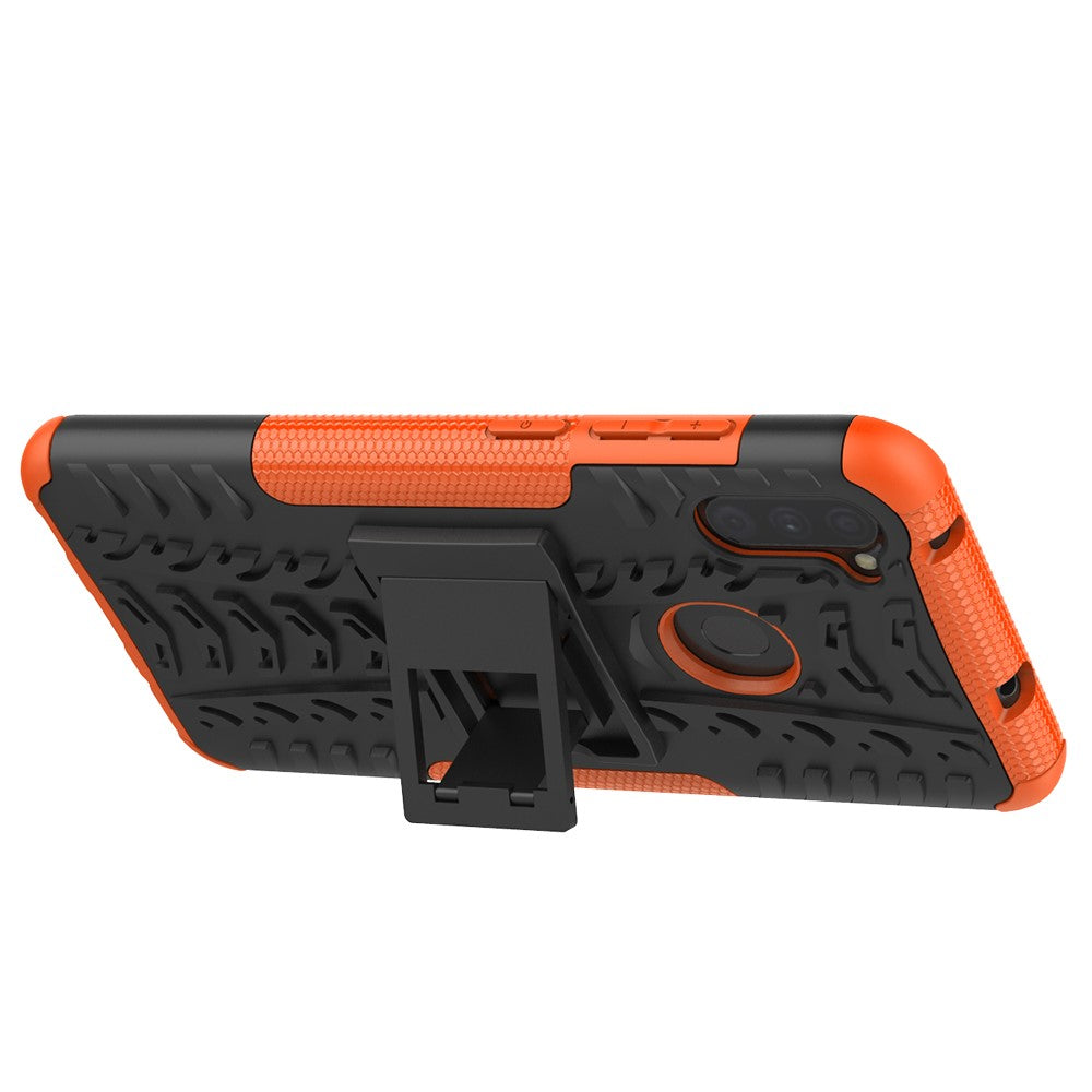 Anti-slip PC + TPU Hybrid Case with Kickstand Phone Shell for Samsung Galaxy A11(EU Version)/M11 - Orange