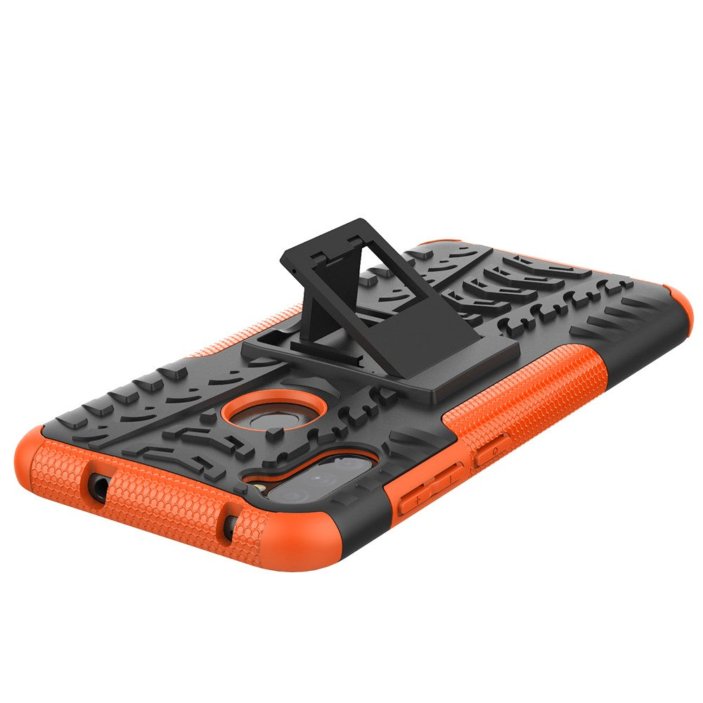 Anti-slip PC + TPU Hybrid Case with Kickstand Phone Shell for Samsung Galaxy A11(EU Version)/M11 - Orange
