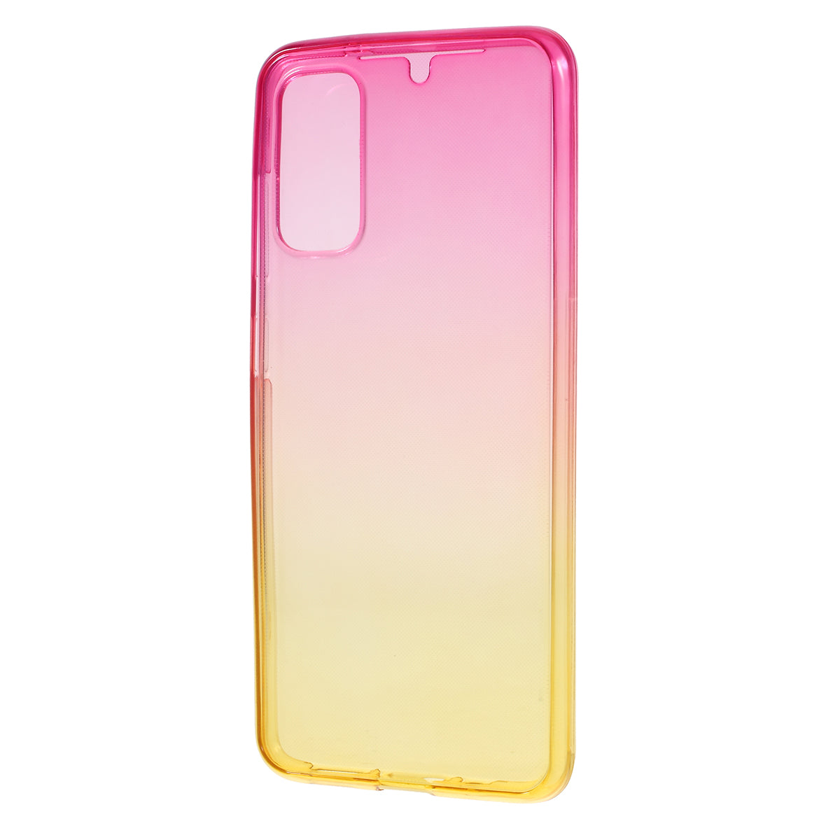 Gradient Color All-wrapped 2-Piece TPU Mobile Case for Samsung Galaxy S20 4G/S20 5G - Rose / Yellow