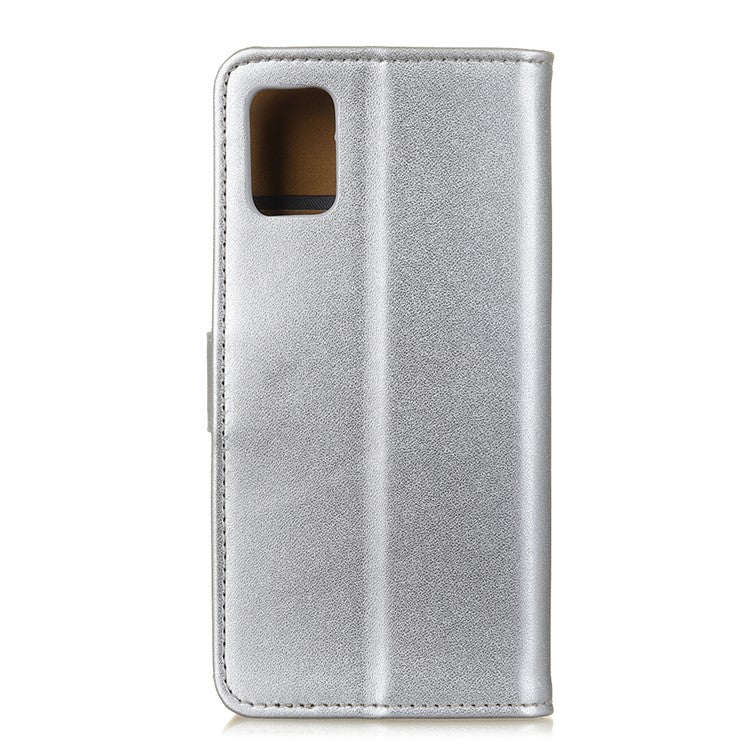 Wallet Stand Flip Leather Phone Case for Samsung Galaxy Note20 Ultra/Note20 Ultra 5G - Silver