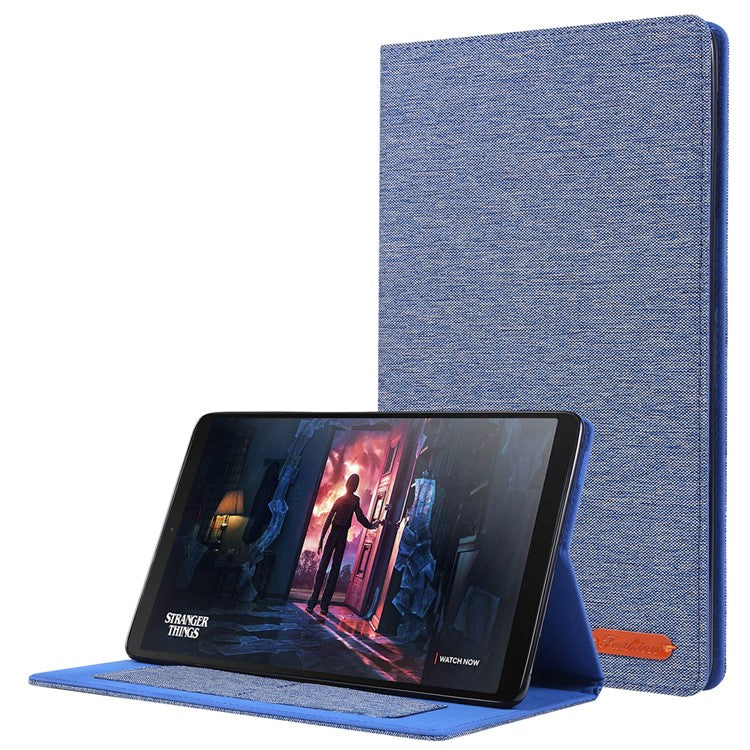 Cloth Texture Card Slots Stand Leather Cover for Samsung Galaxy Tab A 10.1 (2019) T510/T515 - Blue