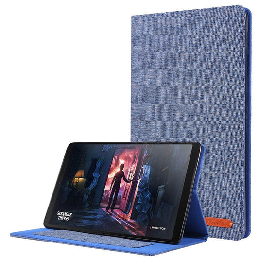 Cloth Texture Card Slots Stand Leather Cover for Samsung Galaxy Tab A 10.1 (2019) T510/T515 - Blue