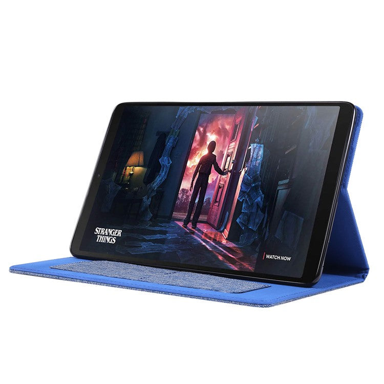 Cloth Texture Card Slots Stand Leather Cover for Samsung Galaxy Tab A 10.1 (2019) T510/T515 - Blue