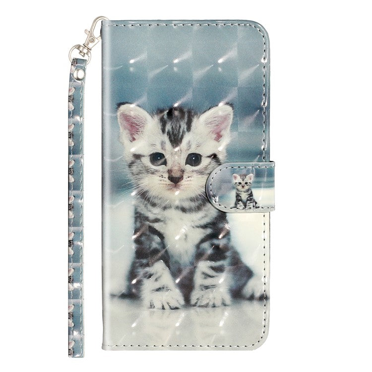 Light Spot Decor Patterned Embossed Leather Wallet Case for Samsung Galaxy A40 - Cat