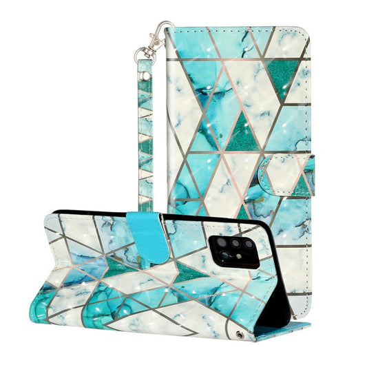 Light Spot Decor Embossed Pattern Leather Cover Wallet Phone Case for Samsung Galaxy A51 SM-A515 - Ceramic Tile