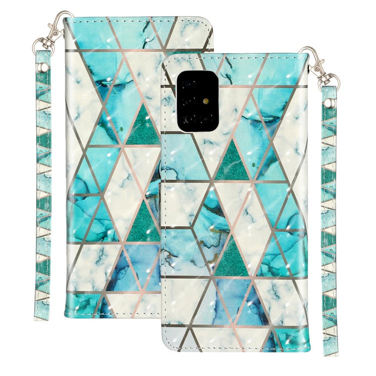 Light Spot Decor Embossed Pattern Leather Cover Wallet Phone Case for Samsung Galaxy A51 SM-A515 - Ceramic Tile