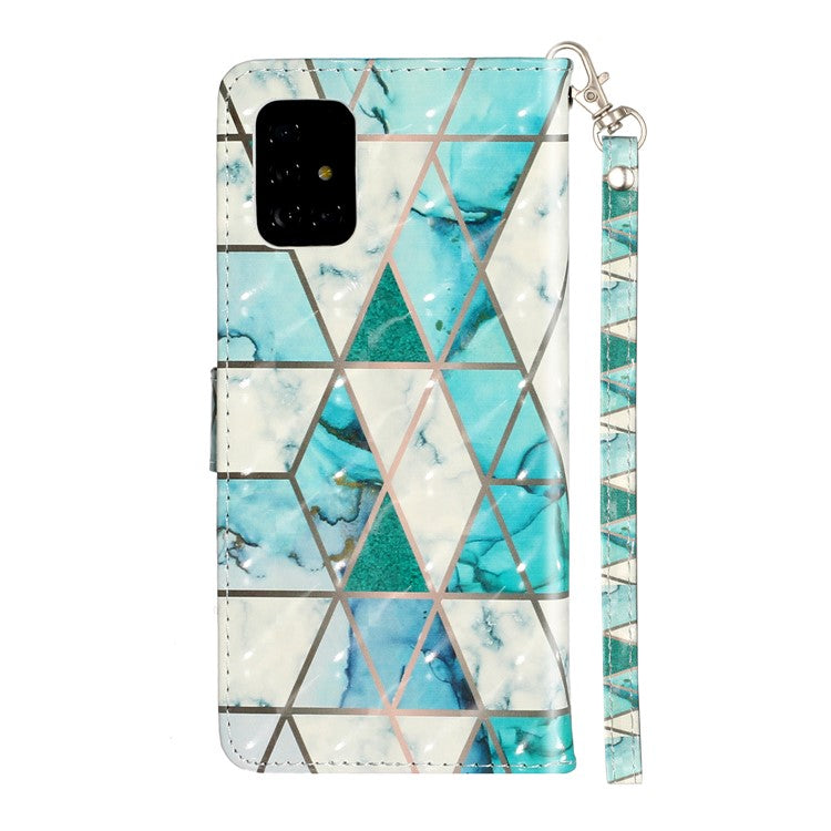 Light Spot Decor Embossed Pattern Leather Cover Wallet Phone Case for Samsung Galaxy A51 SM-A515 - Ceramic Tile