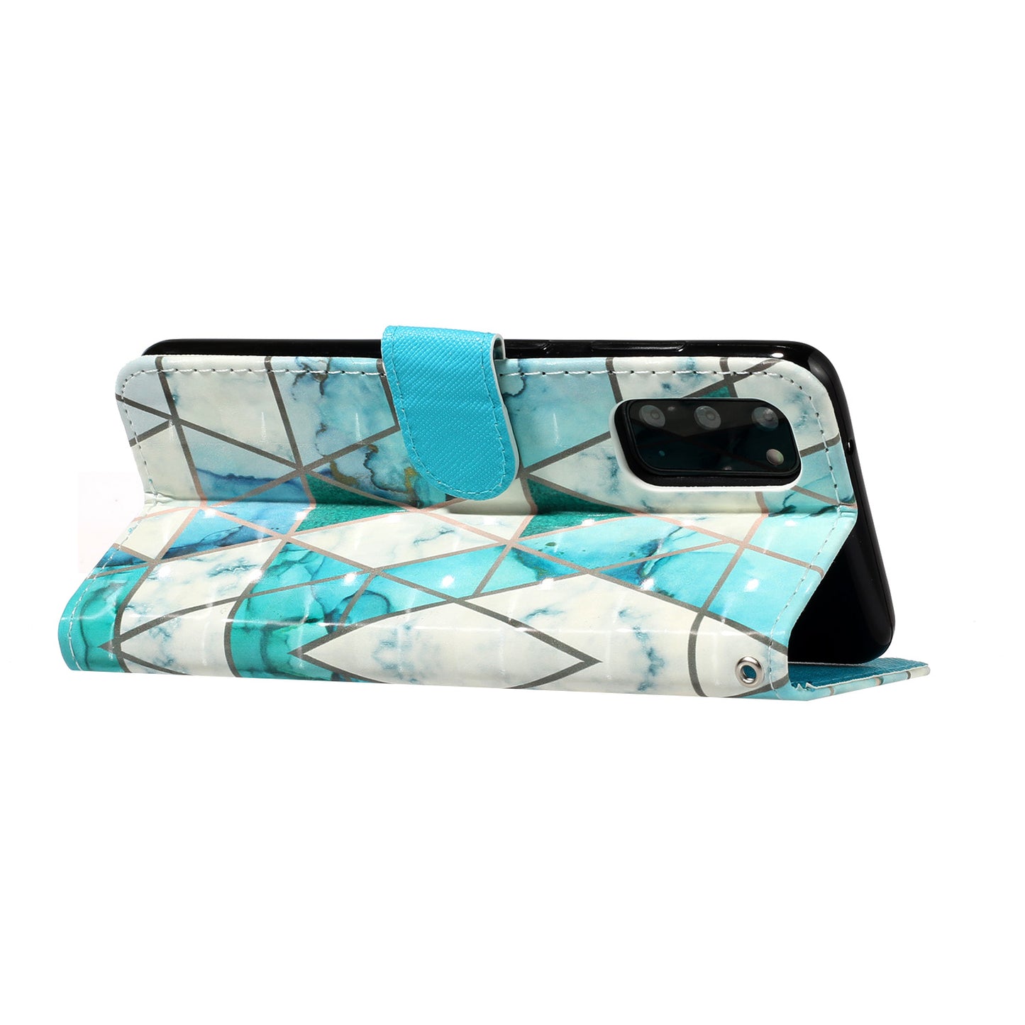 Light Spot Decor Patterned Embossed Leather Wallet Phone Case for Samsung Galaxy S20 4G/S20 5G - Ceramic Tile