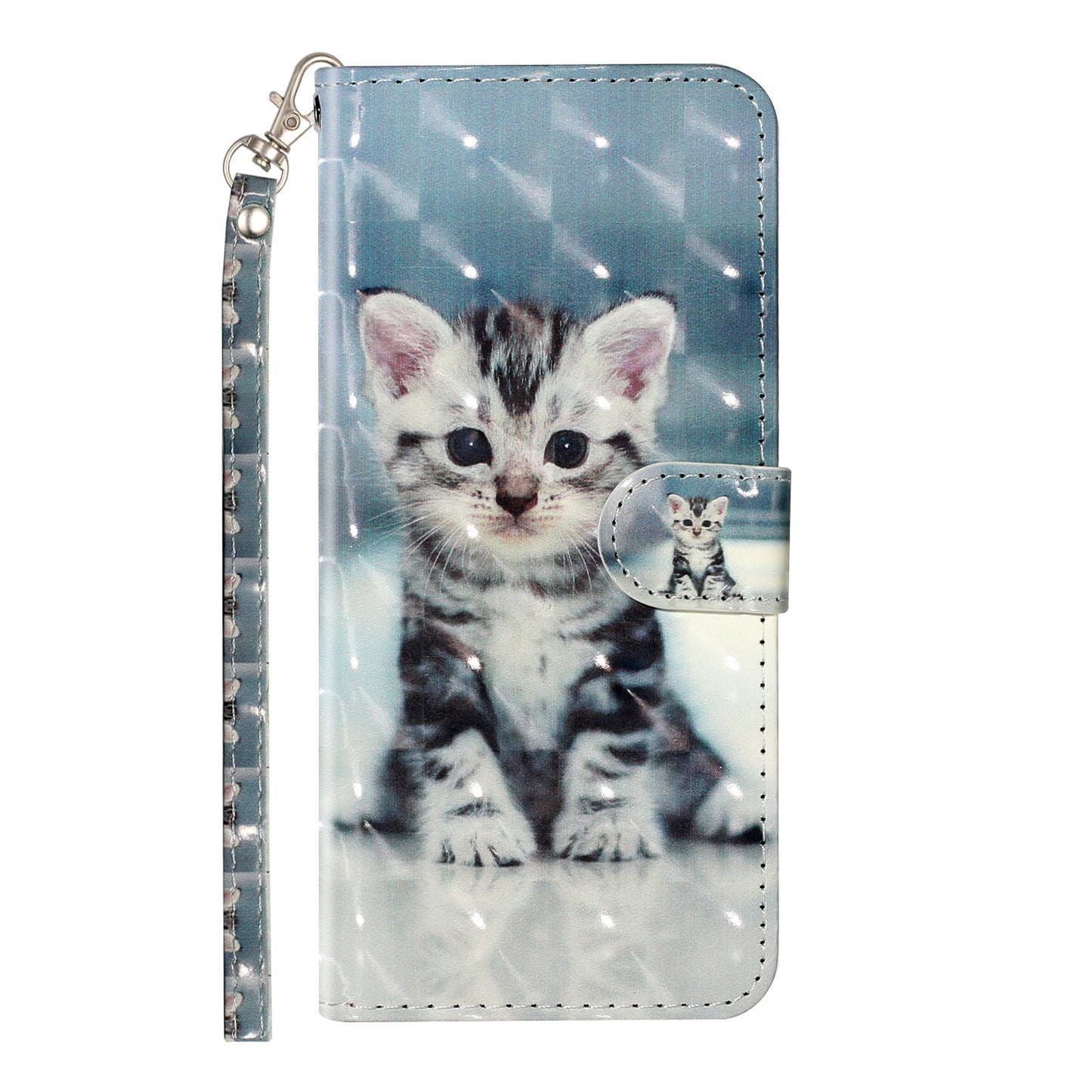 Light Spot Decor Patterned Embossed Leather Wallet Phone Case for Samsung Galaxy S20 4G/S20 5G - Cat