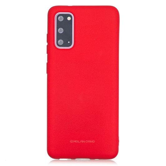 MOLAN CANO Rubberized Soft TPU Case for Samsung Galaxy S20 4G/S20 5G - Red