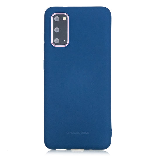 MOLAN CANO Rubberized Soft TPU Case for Samsung Galaxy S20 4G/S20 5G - Dark Blue