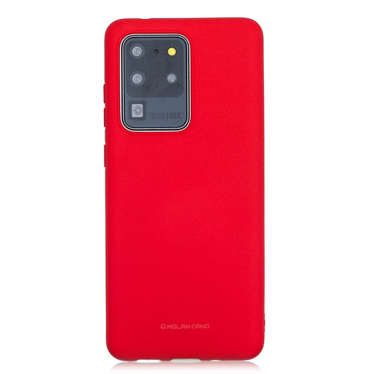 MOLAN CANO Rubberized TPU Shell Case Cover for Samsung Galaxy S20 Ultra - Red