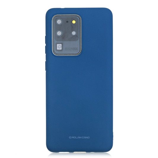 MOLAN CANO Rubberized TPU Shell Case Cover for Samsung Galaxy S20 Ultra - Dark Blue