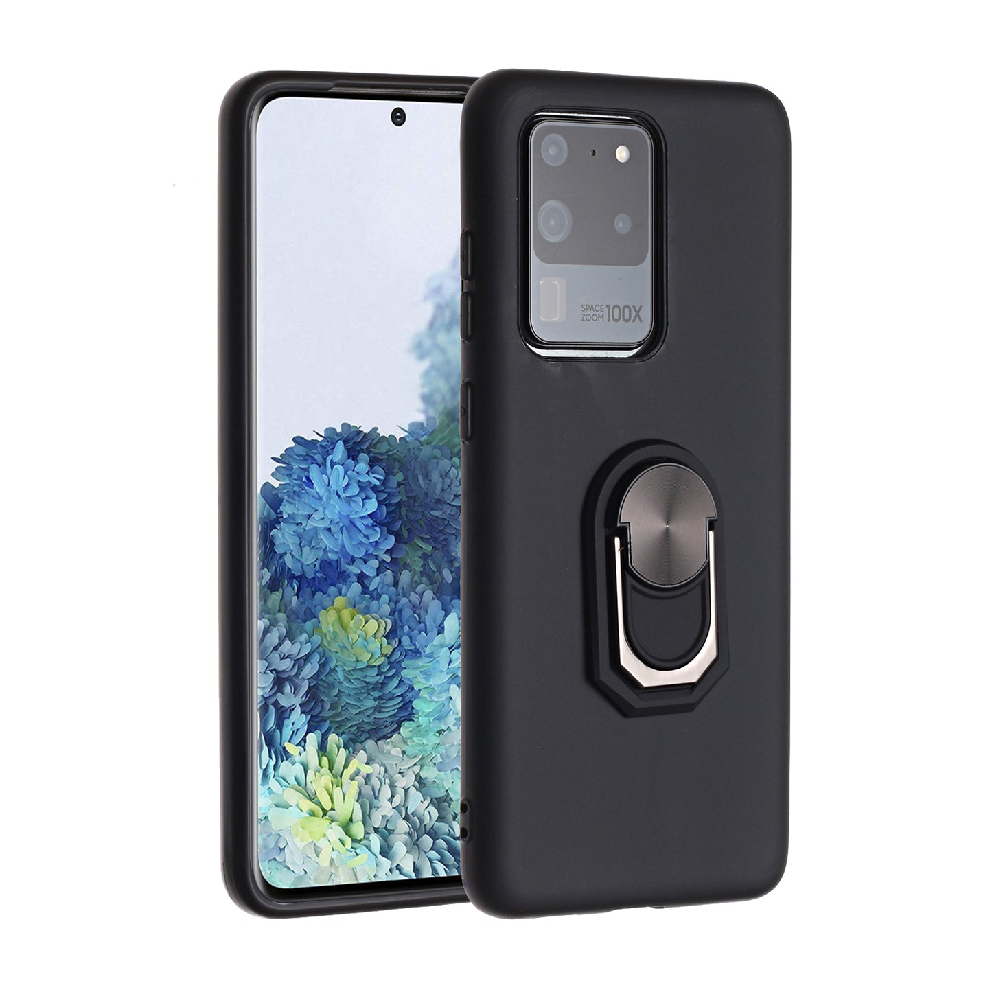 Kickstand Soft Phone Cover Case for Samsung Galaxy S20 Ultra - Black