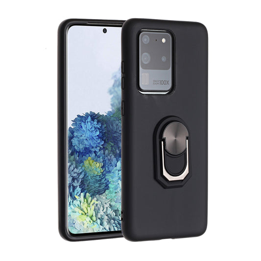 Kickstand Soft Phone Cover Case for Samsung Galaxy S20 Ultra - Black