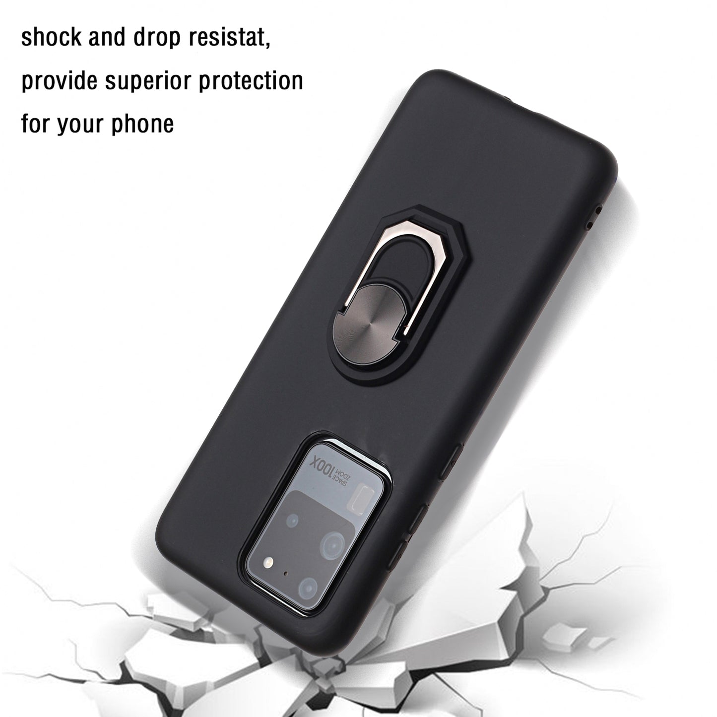 Kickstand Soft Phone Cover Case for Samsung Galaxy S20 Ultra - Black