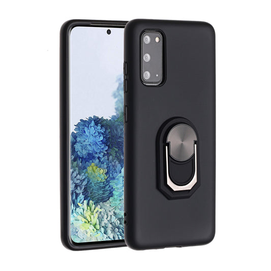 Kickstand Soft Silicone Phone Cover for Samsung Galaxy S20 4G/S20 5G - Black