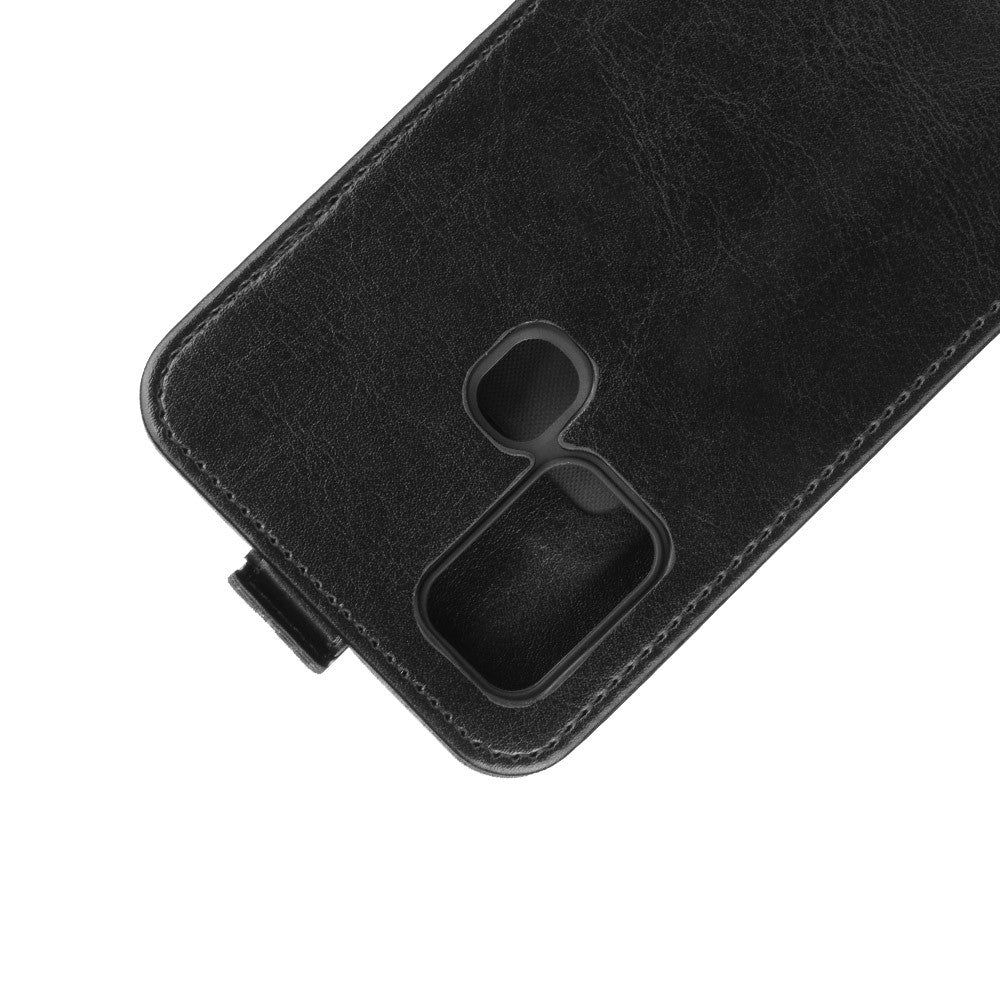 Crazy Horse Vertical Flip Leather Mobile Phone Casing for Samsung Galaxy M31 - Black