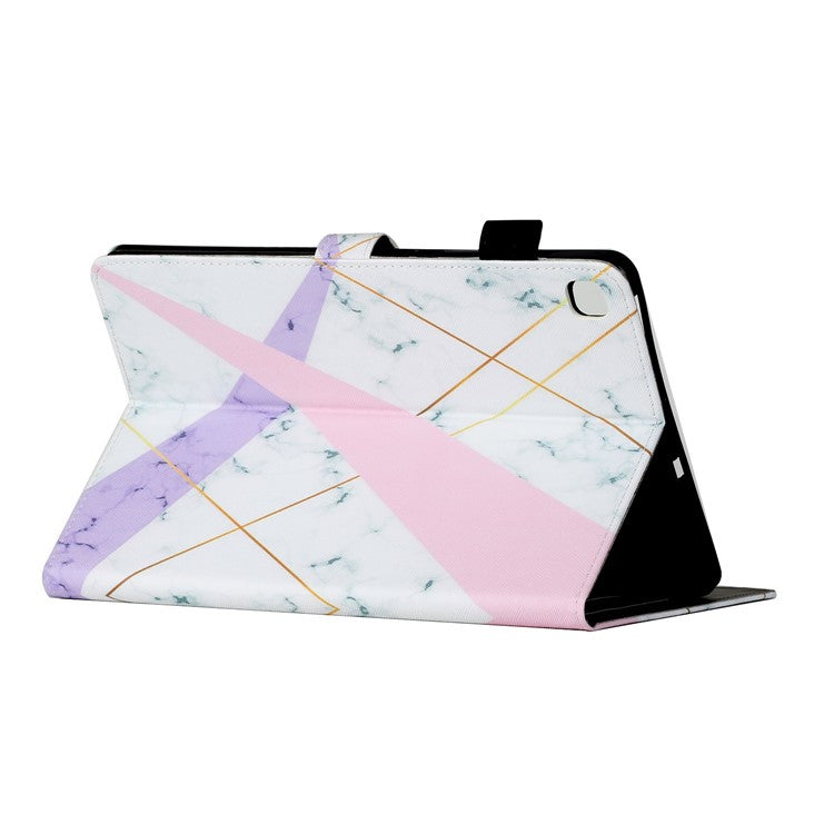 Pattern Leather Card Holder Stand Tablet Case for Samsung Galaxy Tab S6 Lite (2020) P615 P610 / (2022) / (2024) - Stone Grain