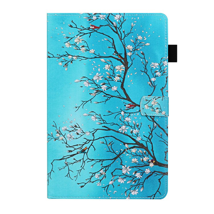 Pattern Printing Leather Card Holder Stand Tablet Protection Cover for Samsung Galaxy Tab A 10.1 (2019) T510/T515 - Flower Branch