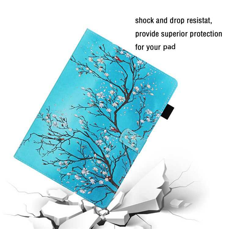 Pattern Printing Leather Card Holder Stand Tablet Protection Cover for Samsung Galaxy Tab A 10.1 (2019) T510/T515 - Flower Branch