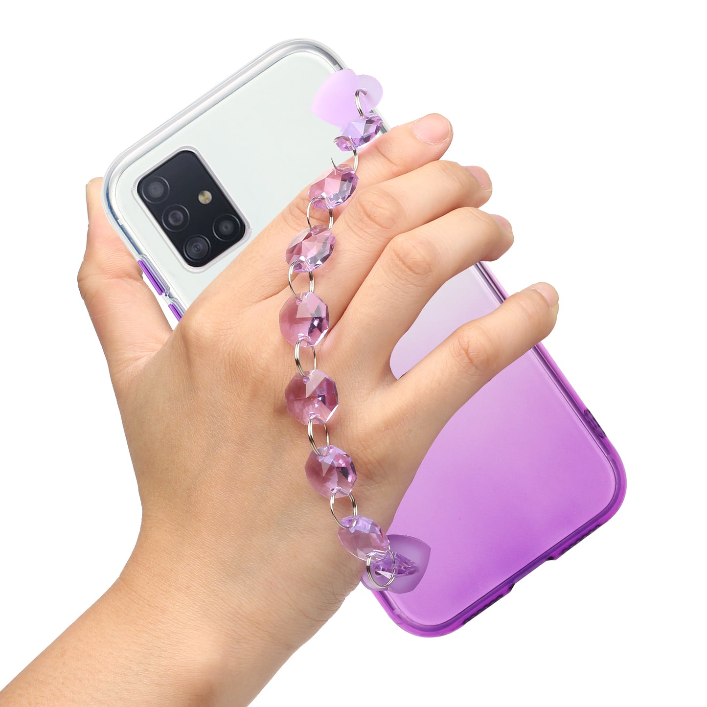 Crystal Bracelet Series Soft Phone Case for Samsung Galaxy S20 4G/S20 5G - Purple