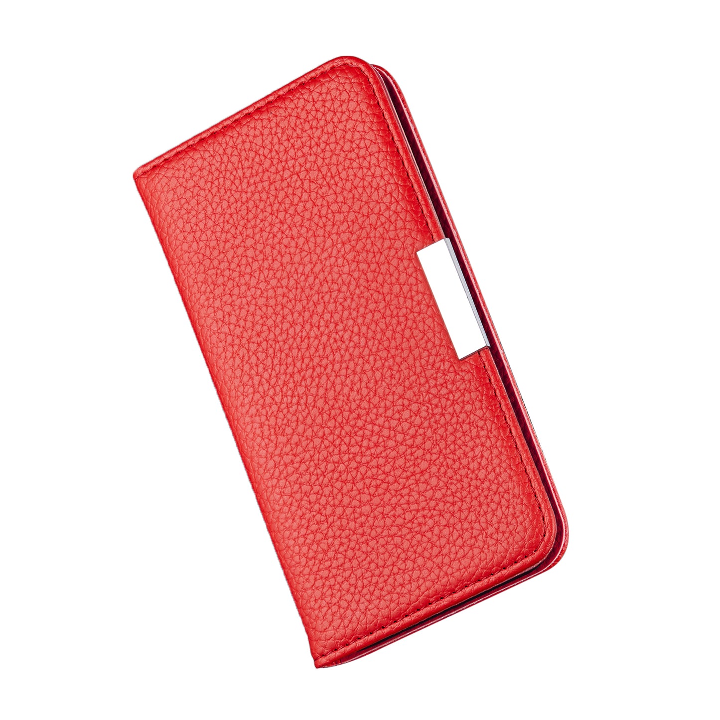 Litchi Skin Auto-absorbed Leather Stand Cover with Card Slots Case for Samsung Galaxy S20 4G/S20 5G - Red