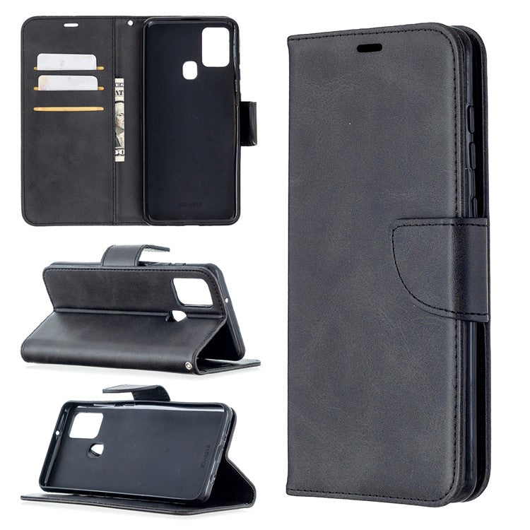 Wallet Leather Stand Case for Samsung Galaxy A21s - Black