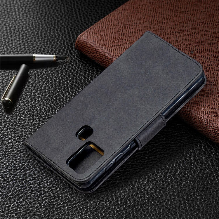 Wallet Leather Stand Case for Samsung Galaxy A21s - Black