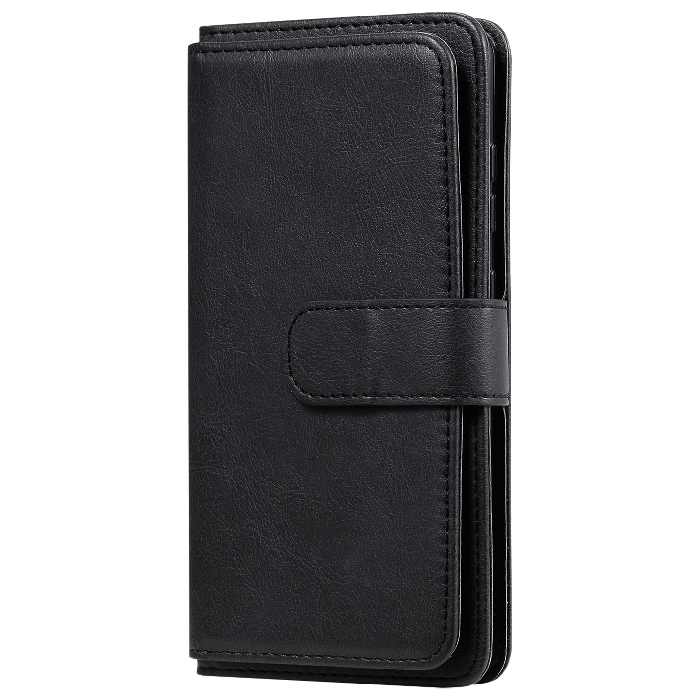 KT Multi-functional Series-1 10 Card Slots Wallet TPU+PU Leather Case with Stand for Samsung Galaxy S20 4G/S20 5G - Black
