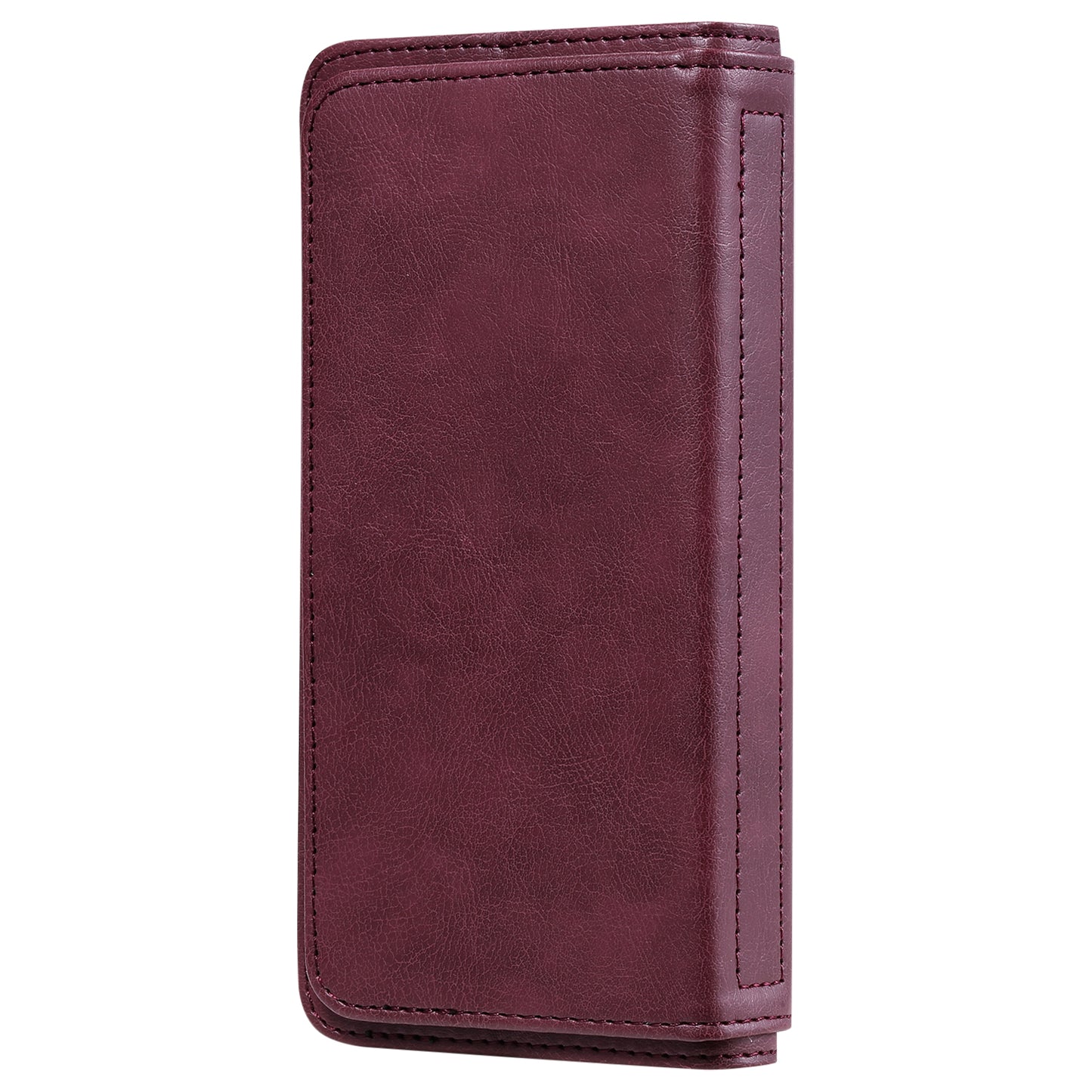 KT Multi-functional Series-1 10 Card Slots Wallet TPU+PU Leather Case with Stand for Samsung Galaxy S20 4G/S20 5G - Wine Red