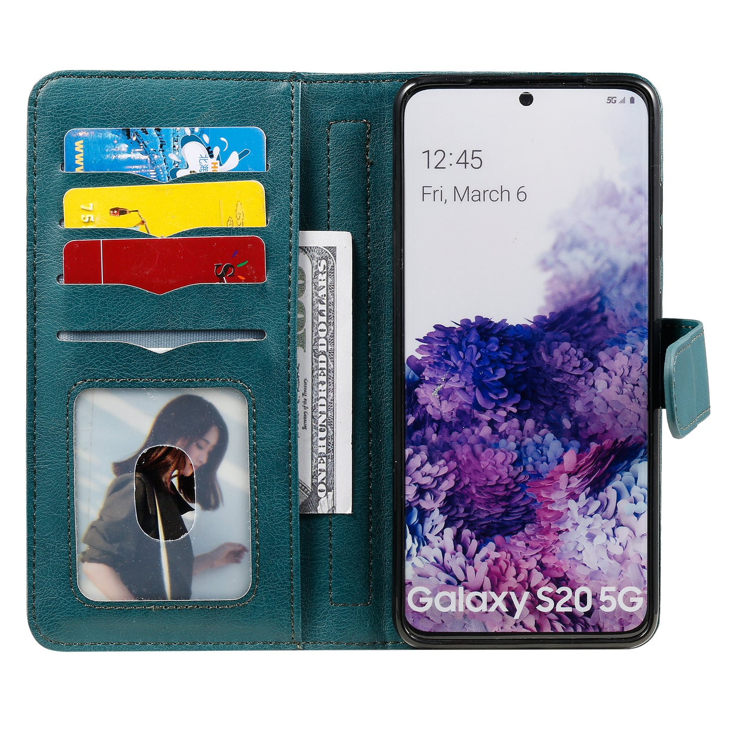 KT Multi-functional Series-1 10 Card Slots Wallet TPU+PU Leather Case with Stand for Samsung Galaxy S20 4G/S20 5G - Green