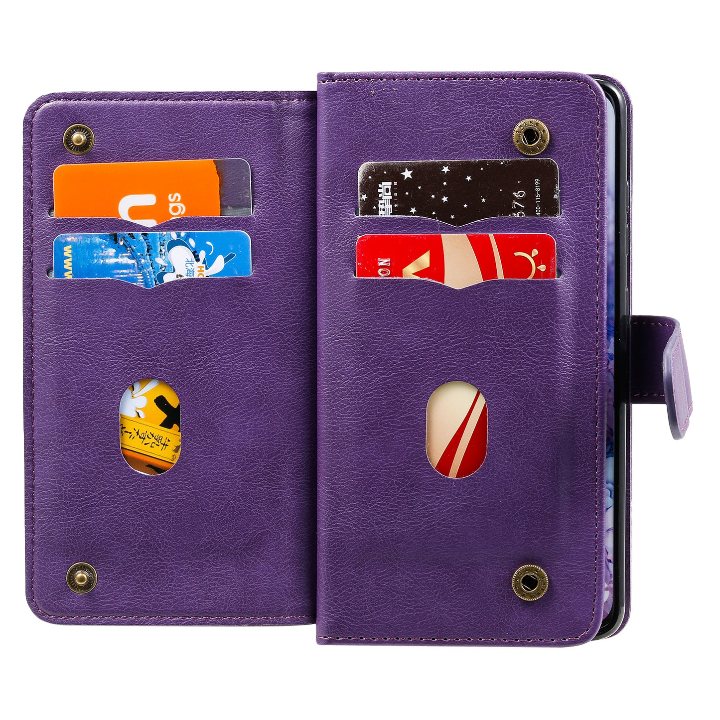 KT Multi-functional Series-1 10 Card Slots Wallet TPU+PU Leather Case with Stand for Samsung Galaxy S20 4G/S20 5G - Purple