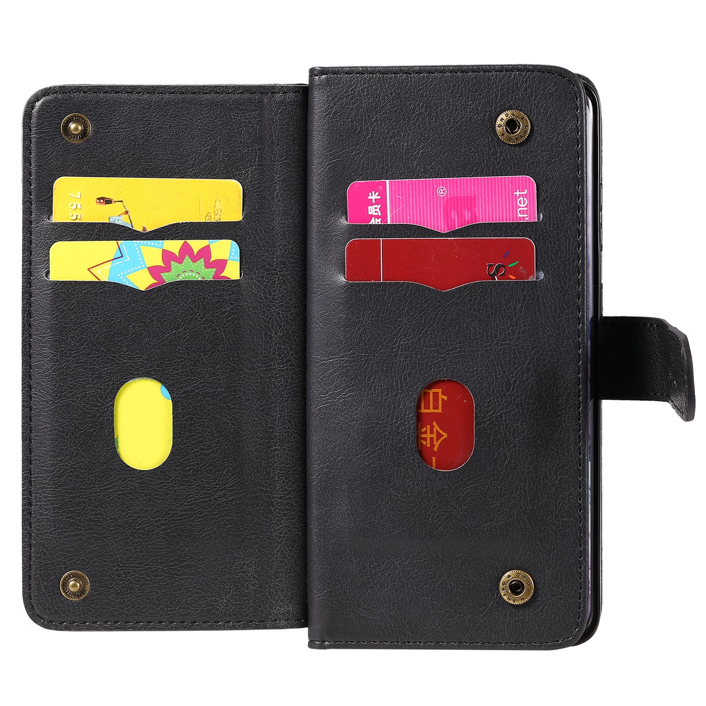 For Samsung Galaxy S20 Plus/S20 Plus 5G KT Multi-functional Series-1 10 Card Slots Wallet TPU+PU Leather Cover with Stand  - Black