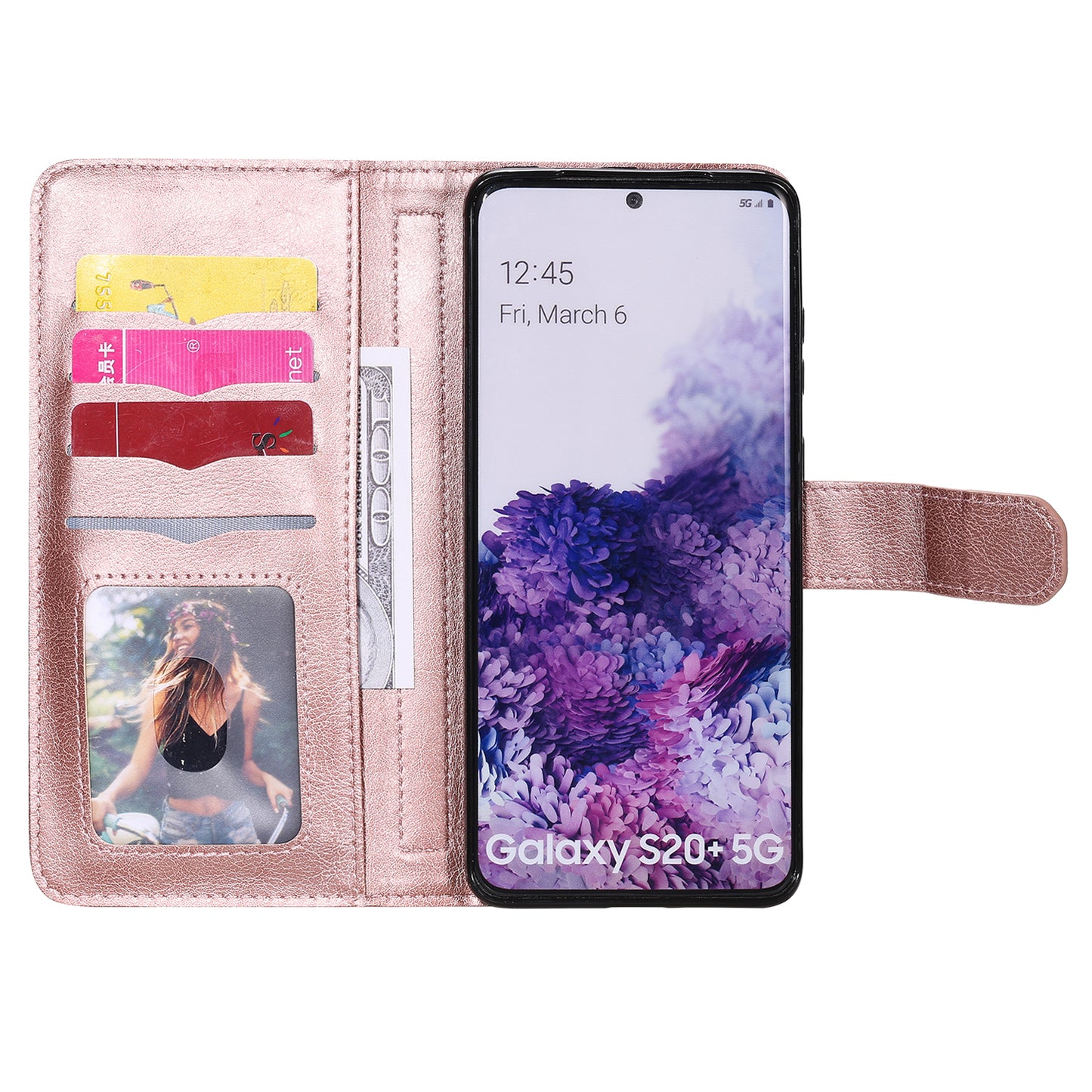 For Samsung Galaxy S20 Plus/S20 Plus 5G KT Multi-functional Series-1 10 Card Slots Wallet TPU+PU Leather Cover with Stand  - Rose Gold