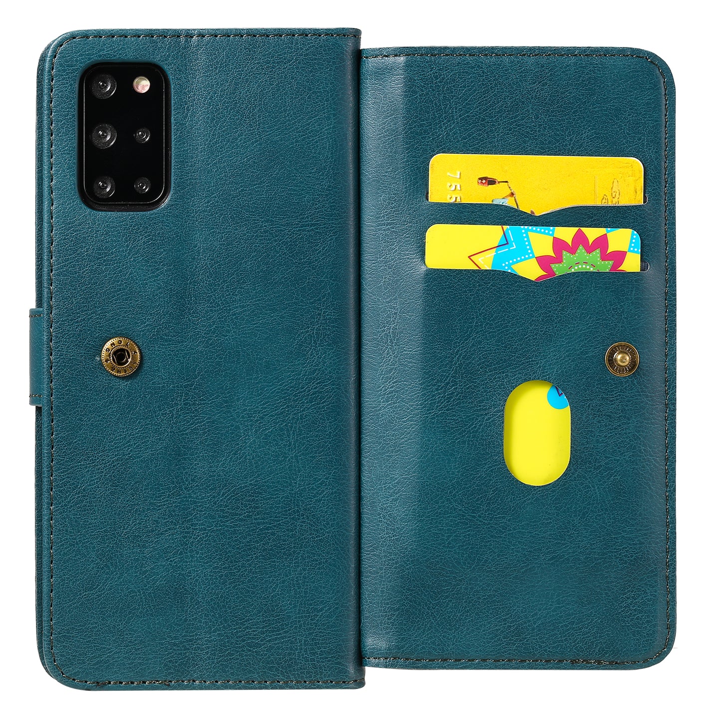 For Samsung Galaxy S20 Plus/S20 Plus 5G KT Multi-functional Series-1 10 Card Slots Wallet TPU+PU Leather Cover with Stand  - Green
