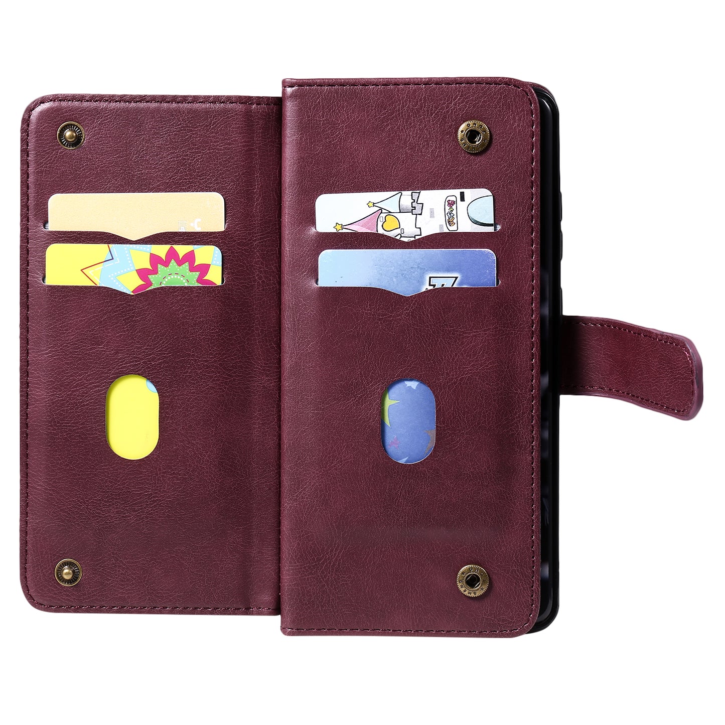 KT Multi-functional Series-1 10 Card Slots Wallet TPU+PU Leather Shell with Stand for Samsung Galaxy S20 Ultra - Wine Red
