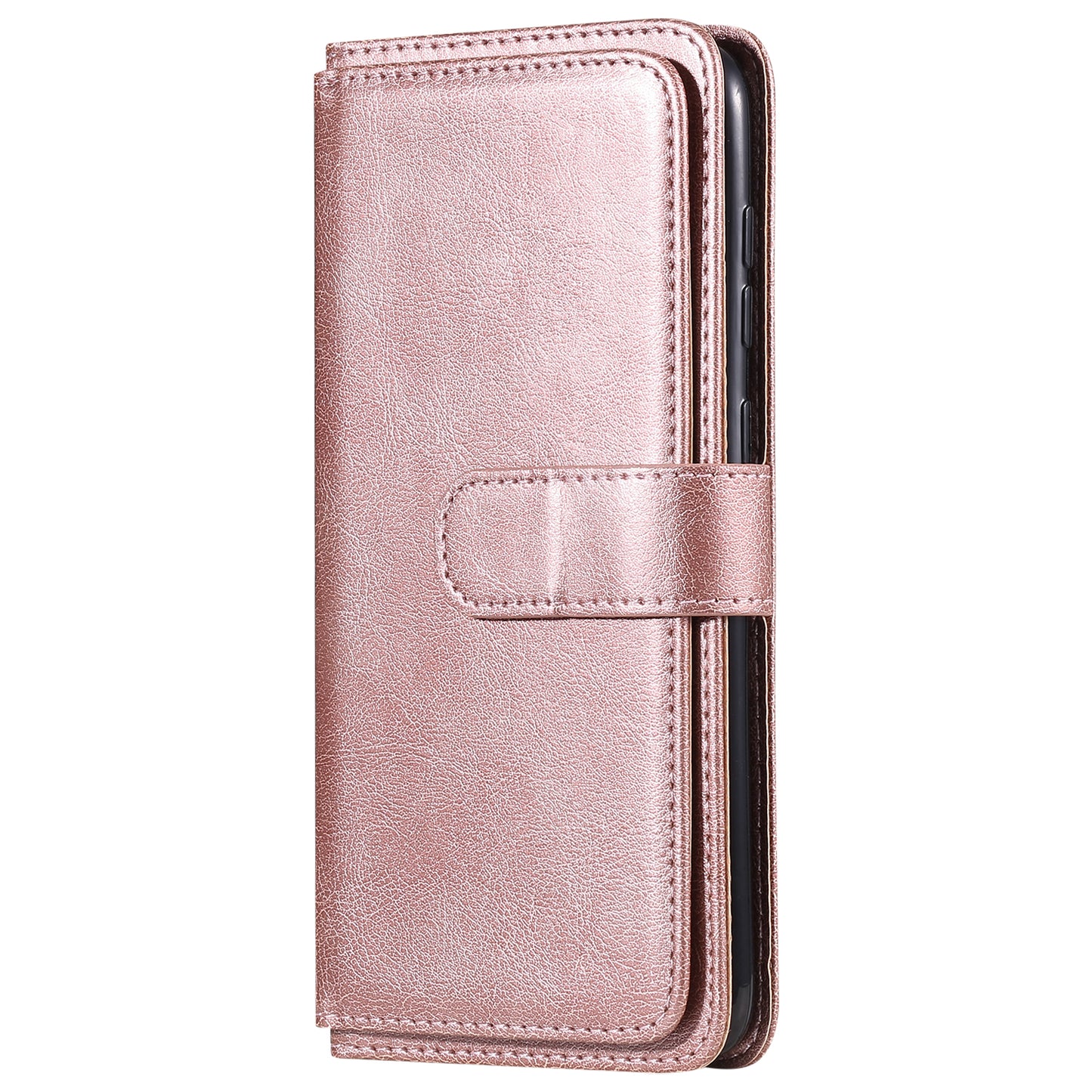 KT Multi-functional Series-1 10 Card Slots Wallet TPU+PU Leather Shell with Stand for Samsung Galaxy S20 Ultra - Rose Gold