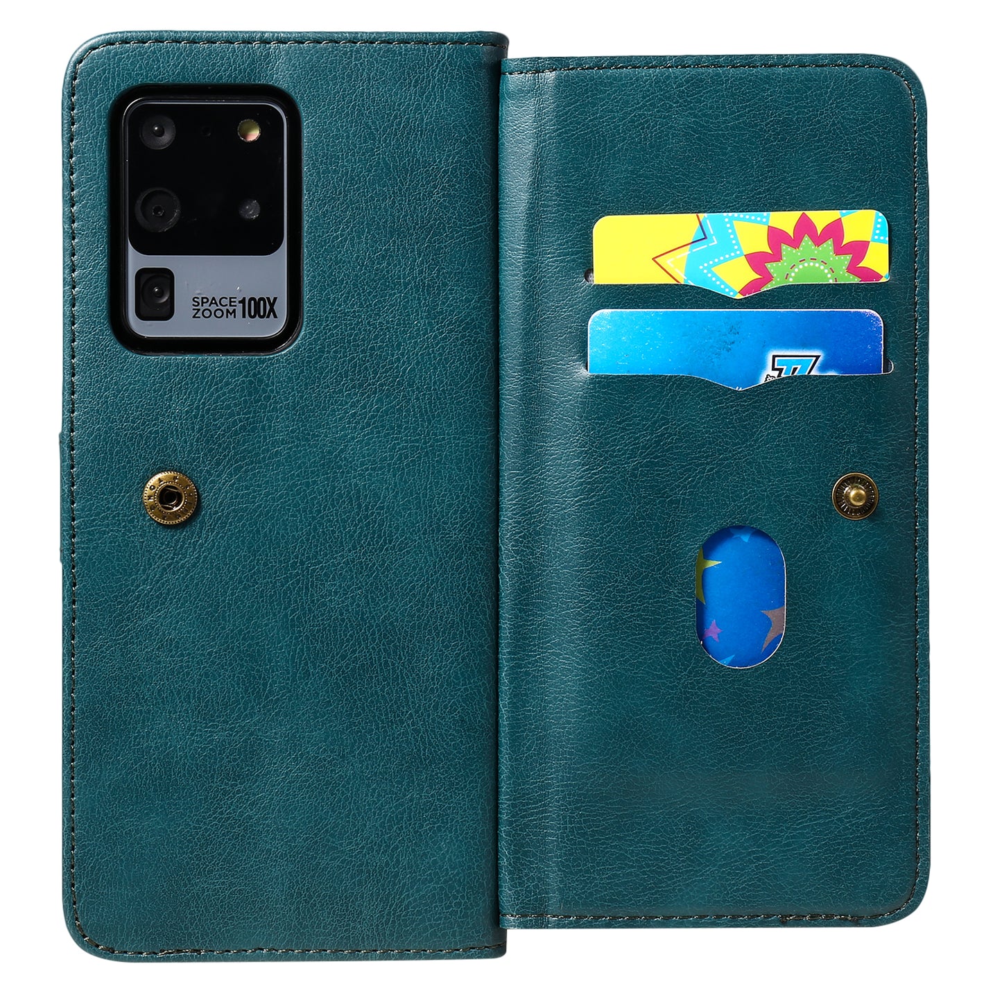 KT Multi-functional Series-1 10 Card Slots Wallet TPU+PU Leather Shell with Stand for Samsung Galaxy S20 Ultra - Green