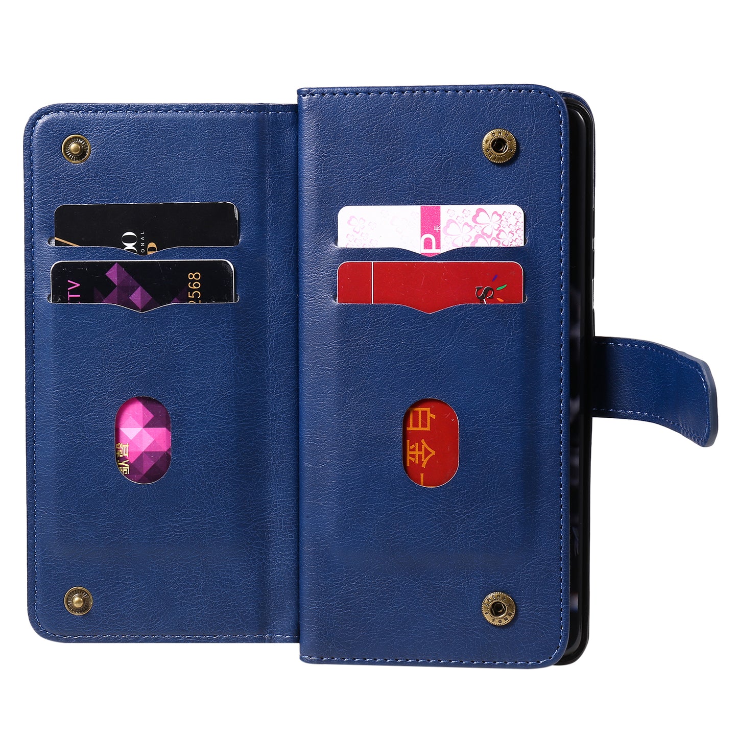 KT Multi-functional Series-1 10 Card Slots Wallet TPU+PU Leather Shell with Stand for Samsung Galaxy S20 Ultra - Blue