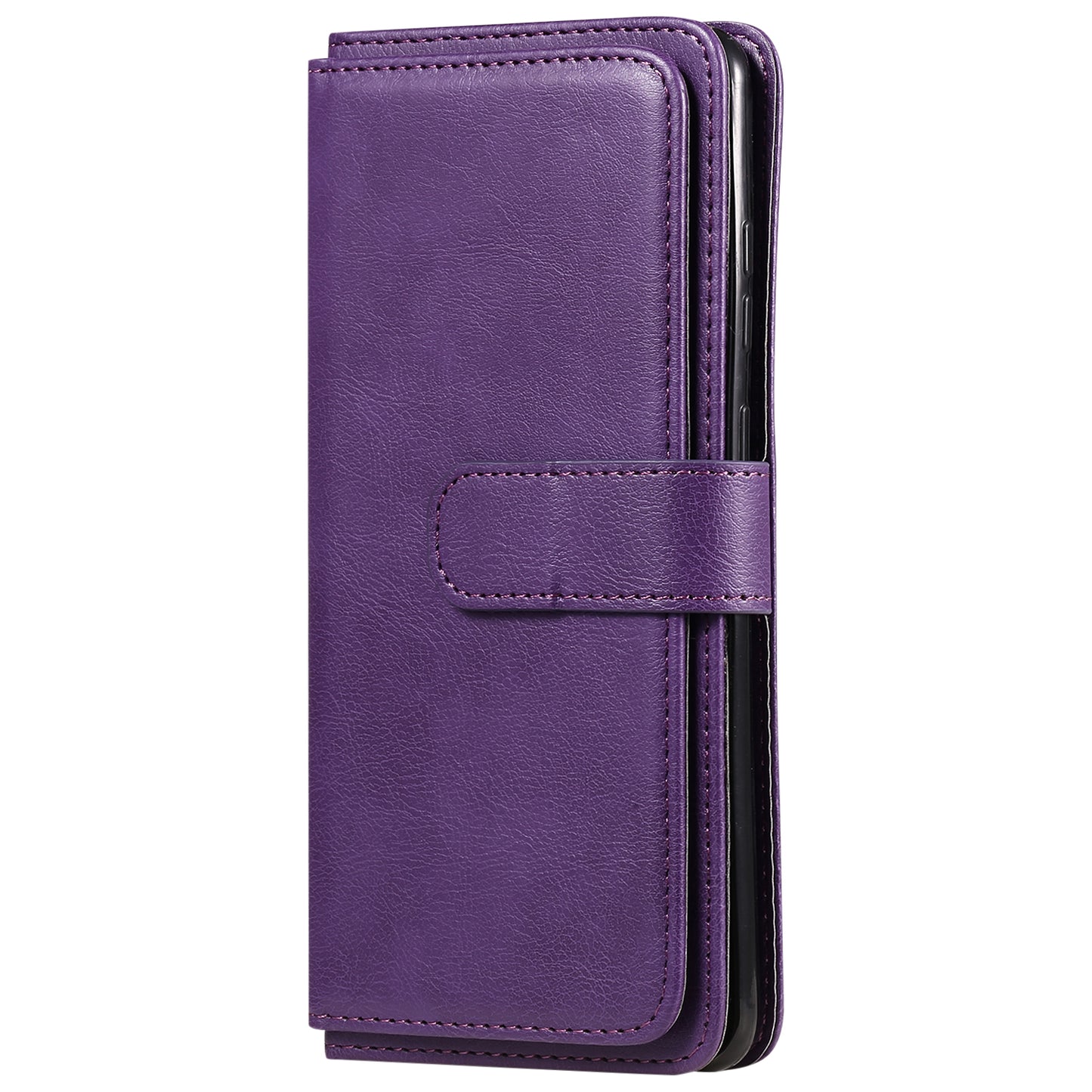 KT Multi-functional Series-1 10 Card Slots Wallet TPU+PU Leather Shell with Stand for Samsung Galaxy S20 Ultra - Purple