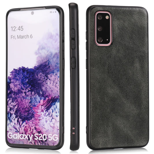 Crazy Horse Texture PU Leather Coated TPU Cover for Samsung Galaxy S20 4G/S20 5G - Grey