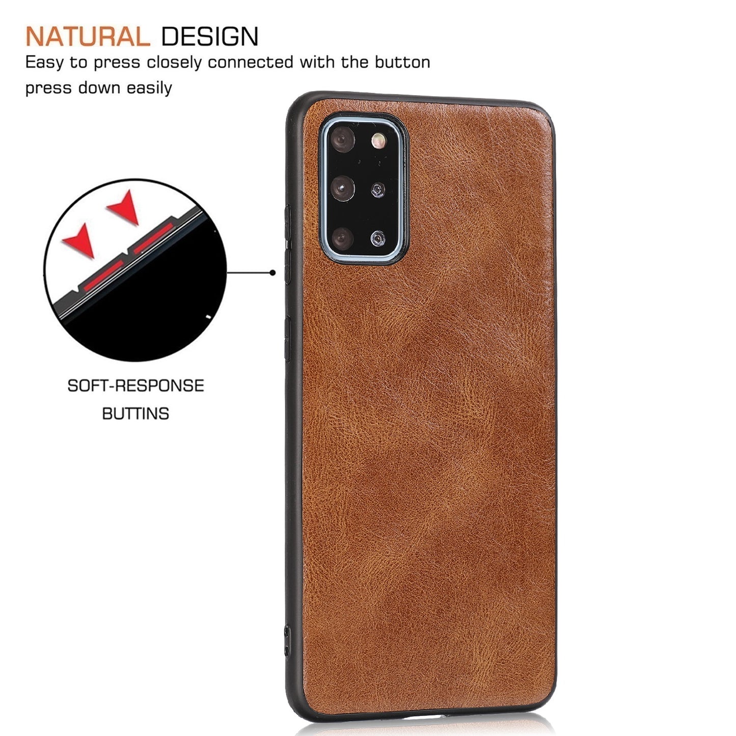 Crazy Horse Texture PU Leather Coated TPU Case for Samsung Galaxy S20 Plus / S20 Plus 5G - Brown