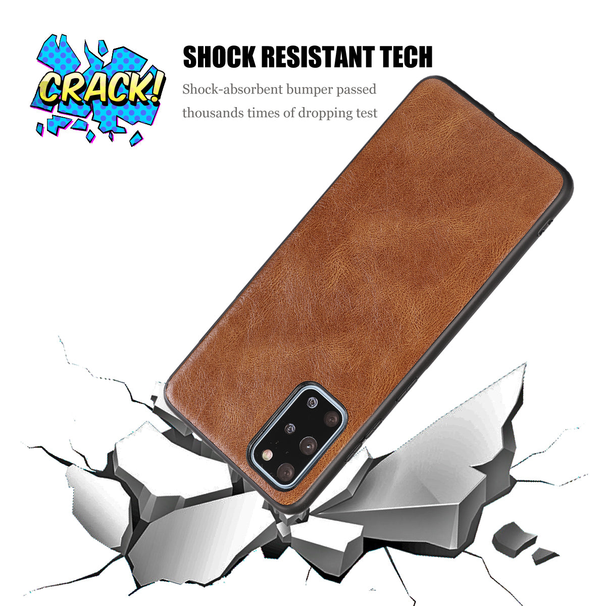 Crazy Horse Texture PU Leather Coated TPU Case for Samsung Galaxy S20 Plus / S20 Plus 5G - Brown
