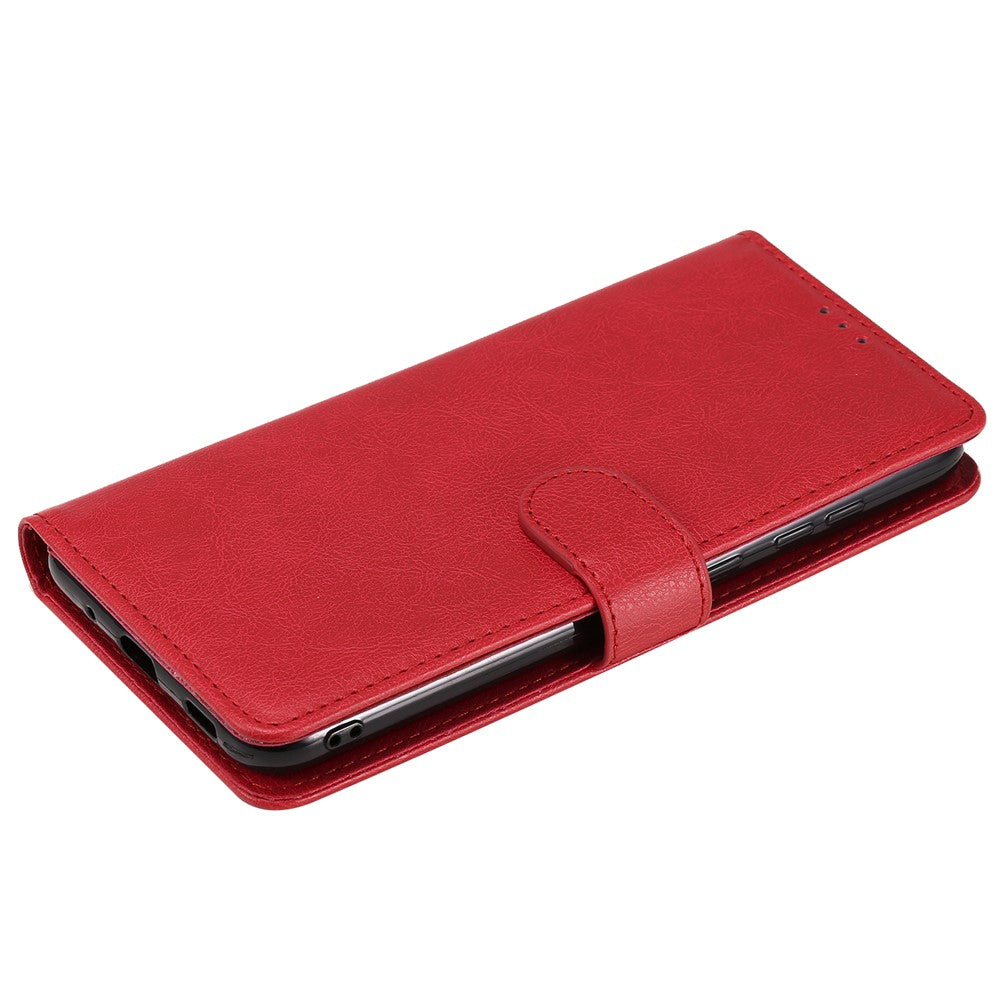 For Samsung Galaxy M11 Case 2 in 1 Detachable Magnetic Leather Wallet Mobile Cover with Strap - Red